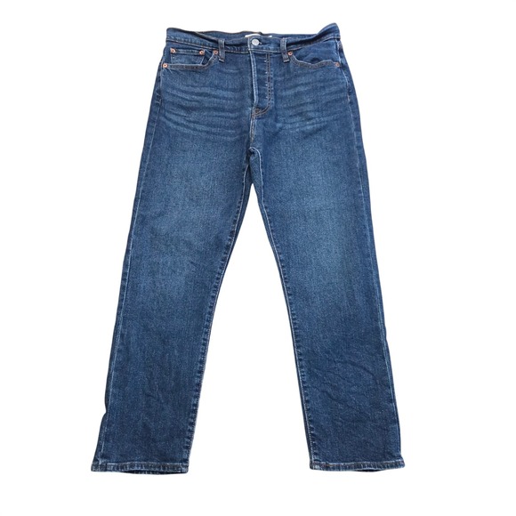 Levi's Denim - Levis Wedgie Straight Jeans Womens 32x28 Medium Wash Blue Button Edgy Norm Indie